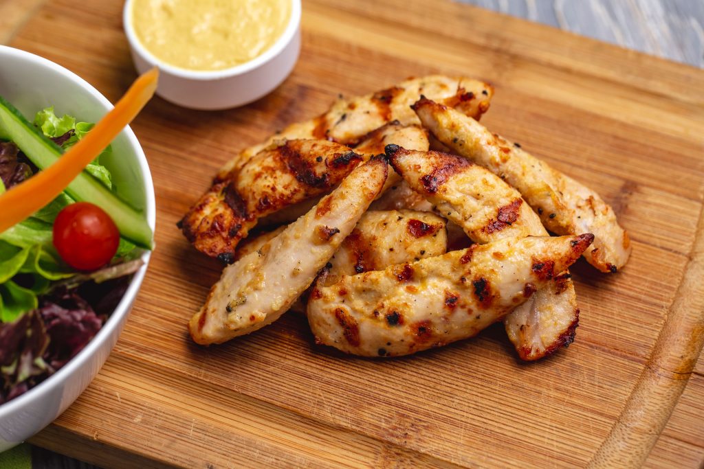 Aiguillettes de poulet aux graines de moutarde