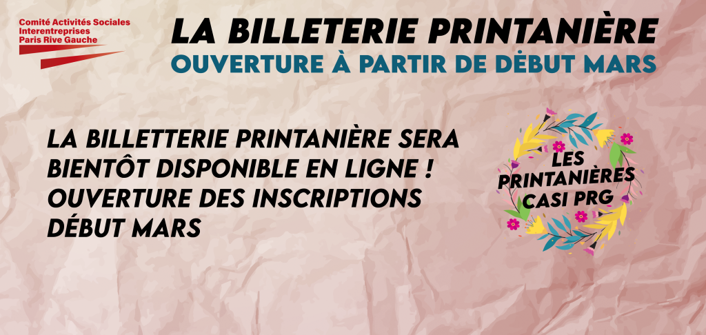 La billetterie Printanière